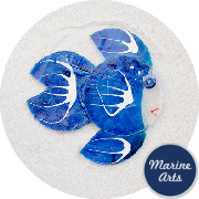 8551BL - Capiz Angel Fish - Blue 65mm - Single Drilled Hole